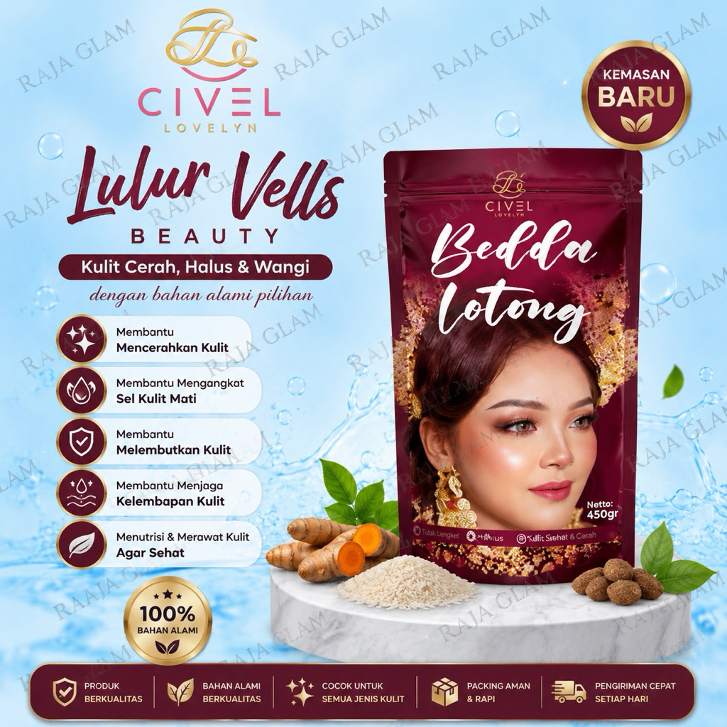 lulur vels/ lulur velis /lulur vells beauty 450 gram