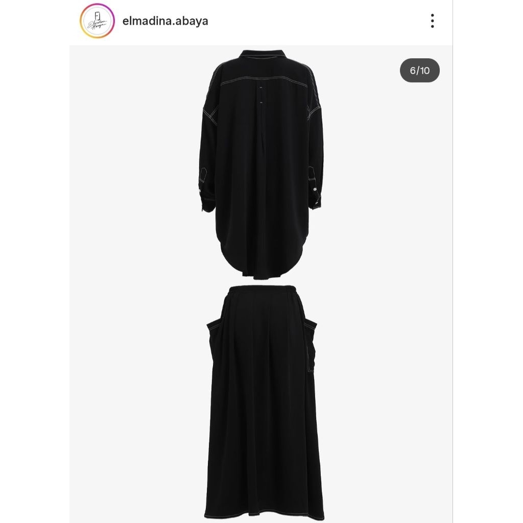 [PRELOVED] ELMADINA - JAYA TWO PIECES. BLACK. Size L
