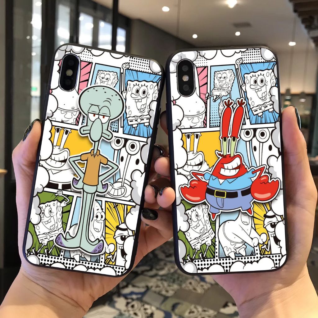 Softcase Silikon Case Casing Hp iPhone 17 16 15 14 13 12 11 Pro Max Mini X Xr Xs 8 7 Plus Squidward 
