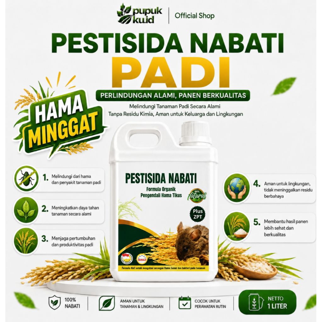 Pestisida nabati tanaman padi pengendali hama tikus pestisida nabati organik 1 liter