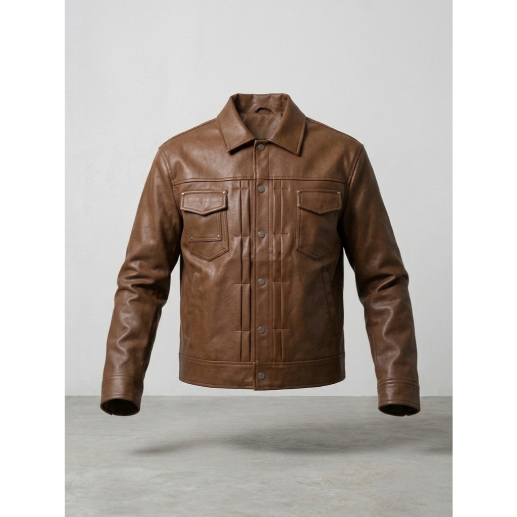 jaket coklat pria jaket kulit pria coklat brown leather jacket