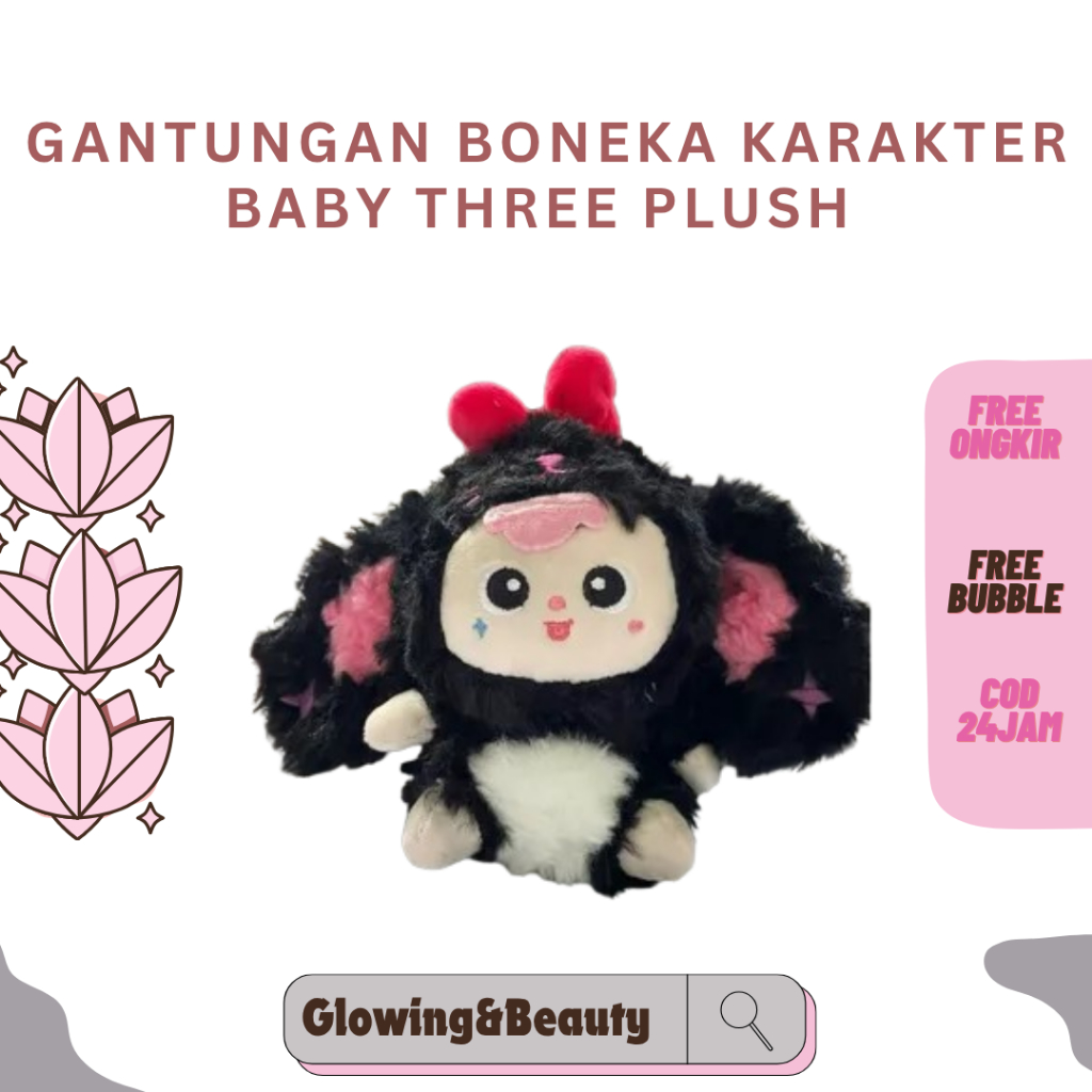 Gantungan Kunci GANCI BABY THREE B3 Angry Face Cute Lucu VIRAL Karakter Kelinci Mainan Rabbit Plush 