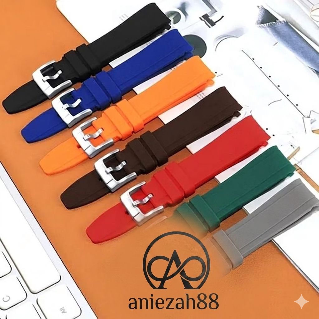 Curved End Rubber Strap Soft Silicone Diver Strap Rubber Curved