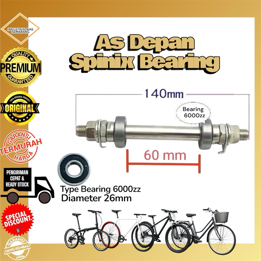 ( SPINIX AS DEPAN ) Premium As Laker Bearing Sepeda Laker Lahar 6000zz
