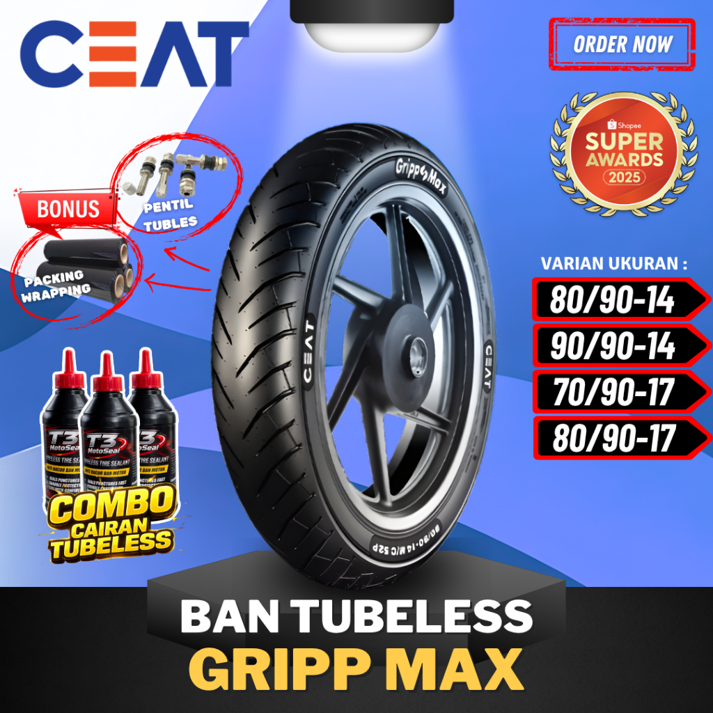 [READY COD] BAN CEAT GRIPP MAX RING 14 17 ( 80/90-14 / 90/90-14 / 70/90-17 / 80/90-17 ) / BAN MOTOR 