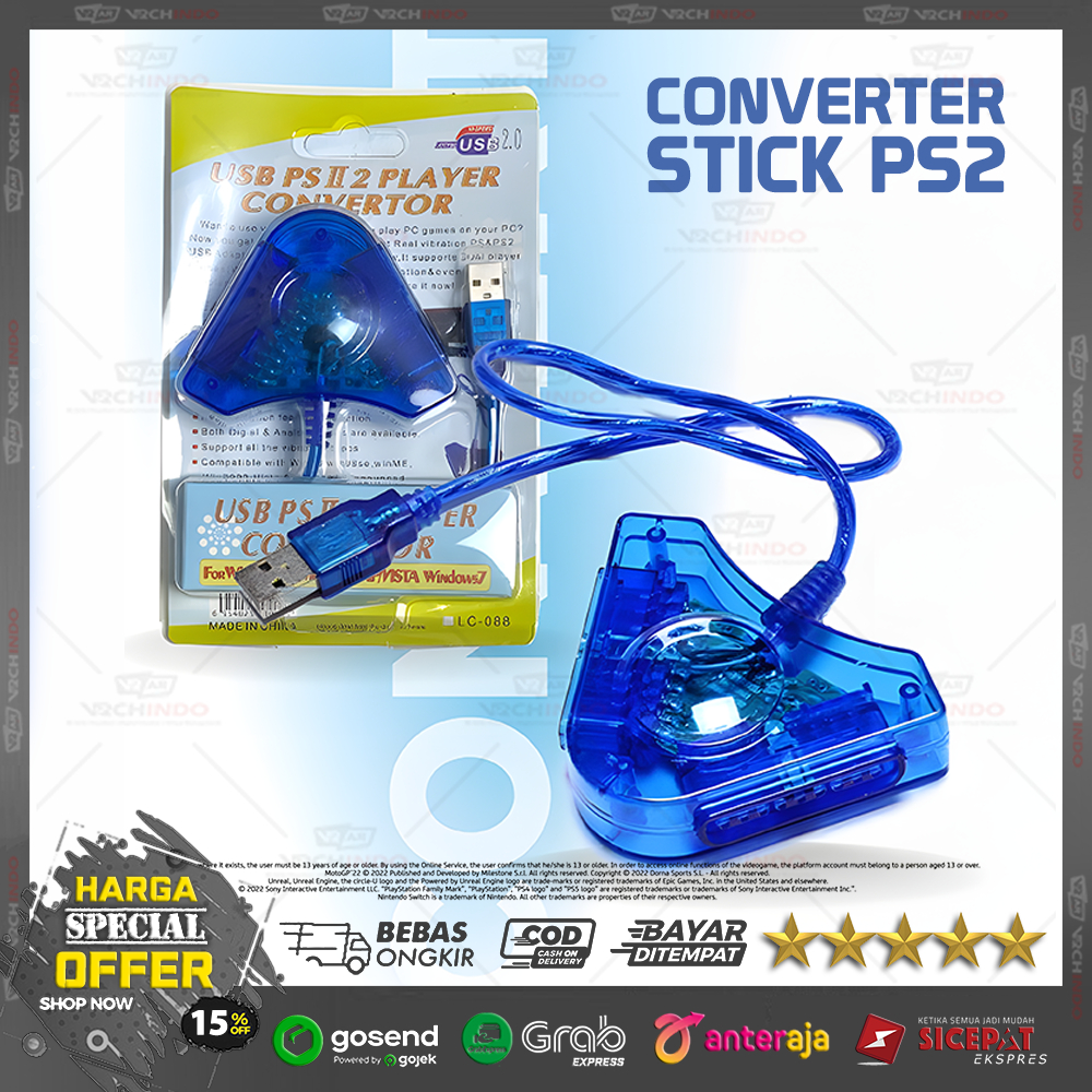 Converter Stik Stick PS2 Ke PC / Laptop - Connector Stick PS2 ke PS3 