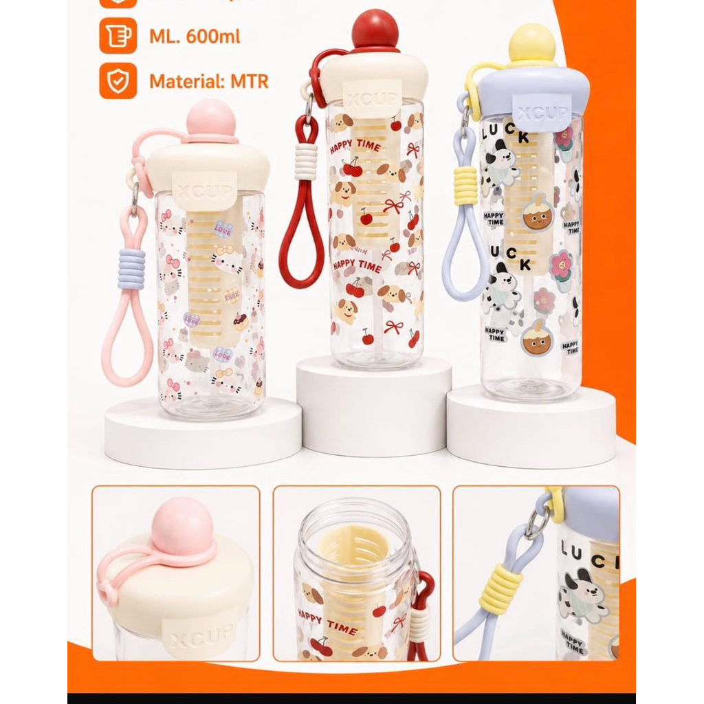 JS Botol Minum Bpa Free 600ml/Botol Minum Kaca Plastik