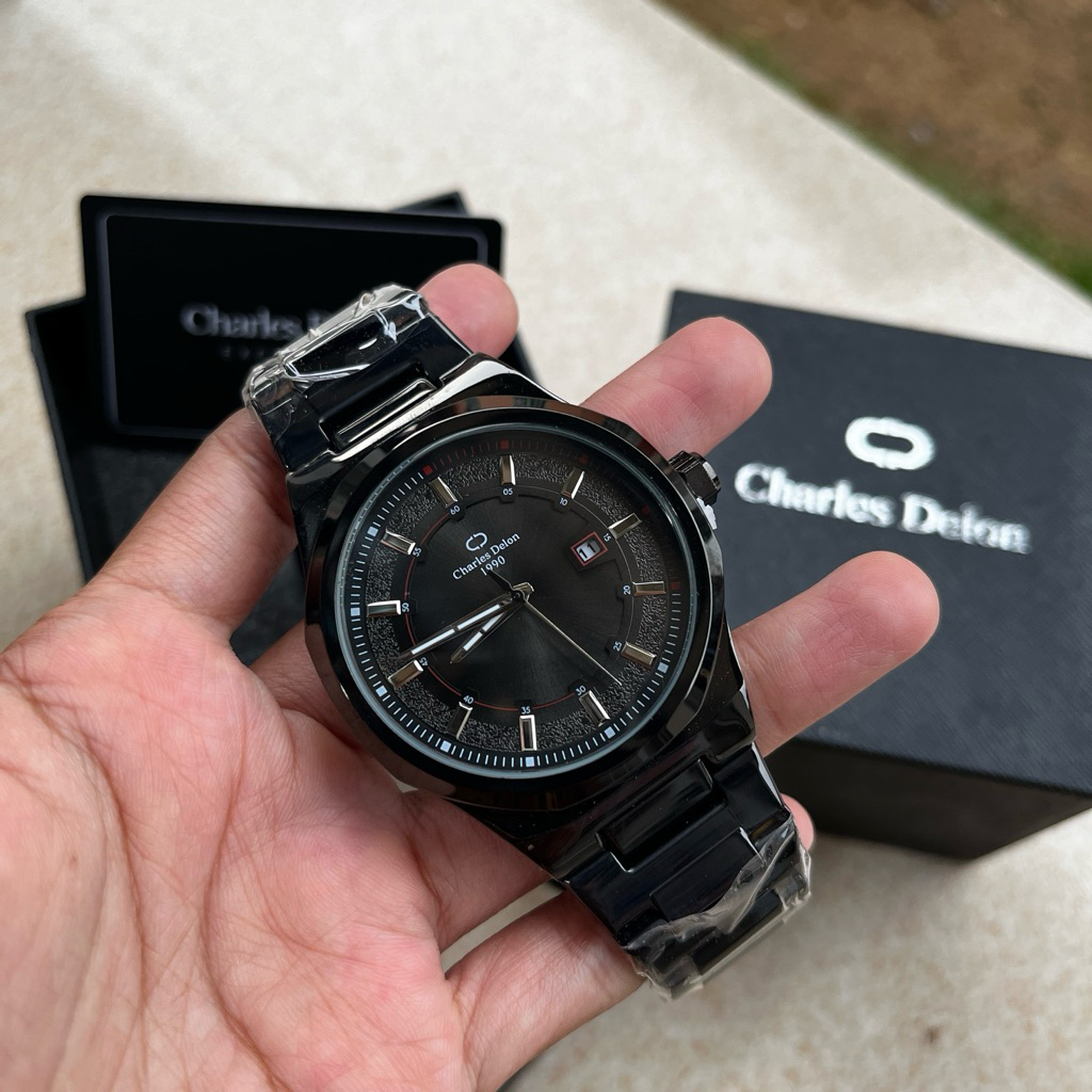 SS.id READY JAM TANGAN PRIA CHARLES DELON PRIA SET BOX/ JAM TANGAN PRIA CHARLES DELON ORI.