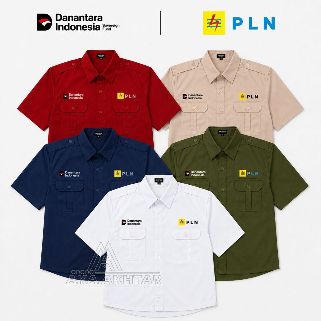 PLN DAN DANANTARA | KEMEJA DANANTARA DAN PLN LENGAN PENDEK FULL BORDIR | KEMEJA PLN DAN DANANTARA TE