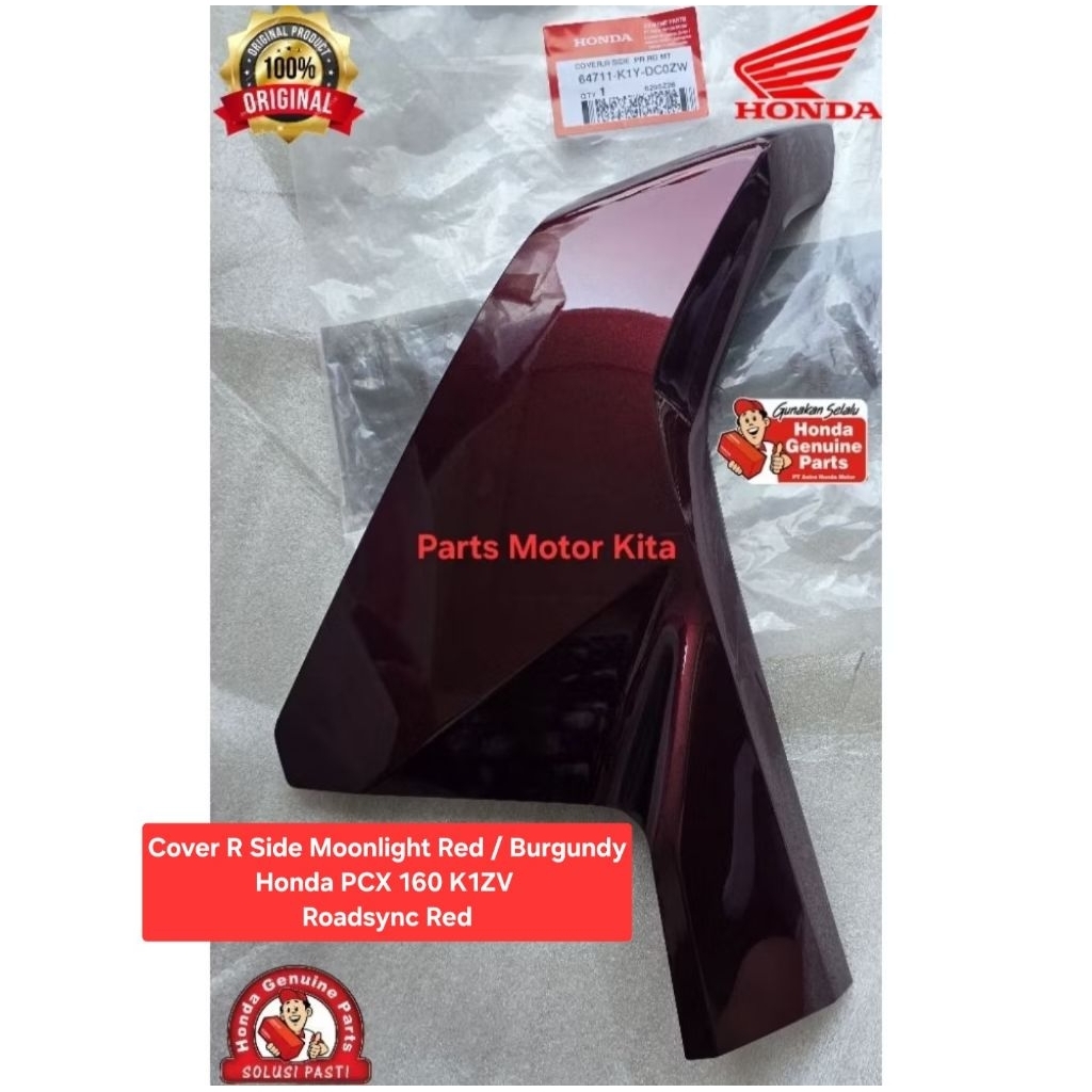 64711K1YDC0ZW Cover Depan Samping Kanan Monlight Red Burgundy Honda PCX 160 K1ZV Roadsync Red Origin