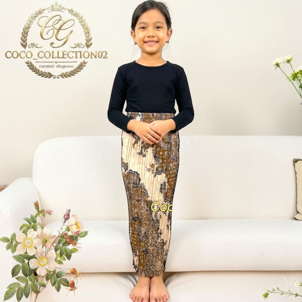 bawahan kebaya anak usia 7-12 tahun/rok plisket batik/bawahan kebaya anak modern