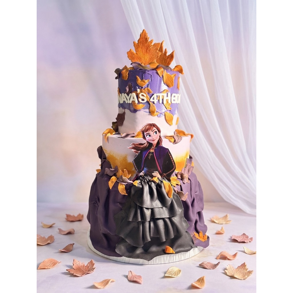 custom cake frozen/frozen cake ultah anak/custom kue 2 tingkat frozen/kue ulang tahun anak tema froz
