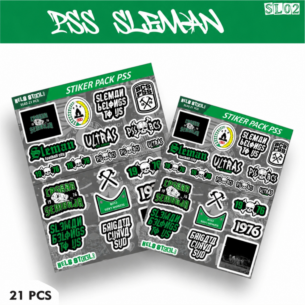 STIKER PACK PSS SLEMAN BCS SL-02 – Vinyl Cutting Waterproof | 15 PCS Premium PSS SLEMAN Sticker Pack
