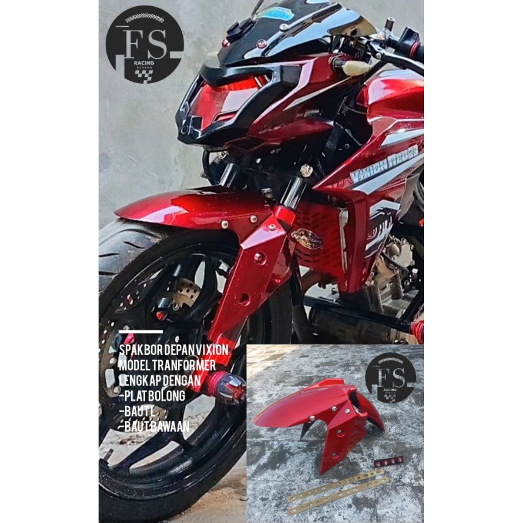 SPAKBOR DEPAN VIXION NEW NVL , NVA MODEL VARIASI PLUS PLAT BAUT