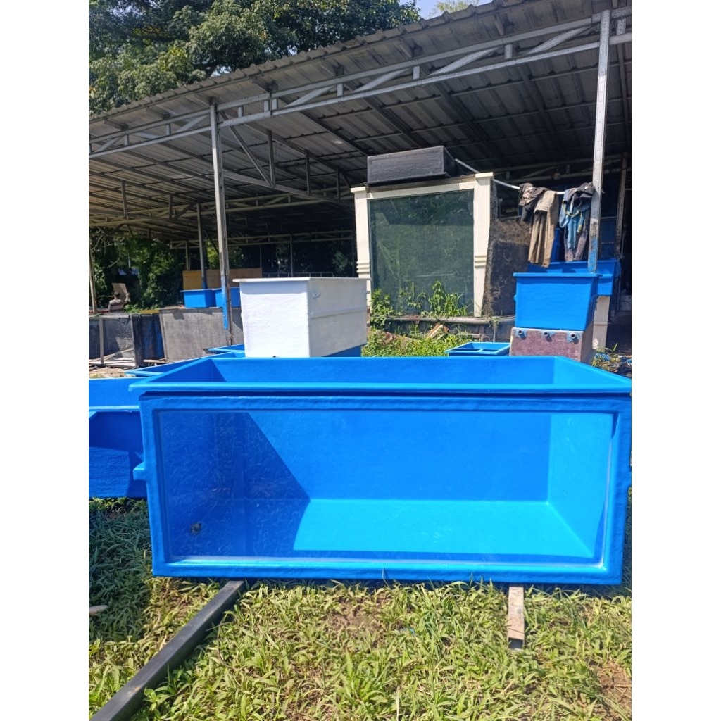 Bak/aquarium 100x40x40 + kaca kolam ikan hias fiberglass