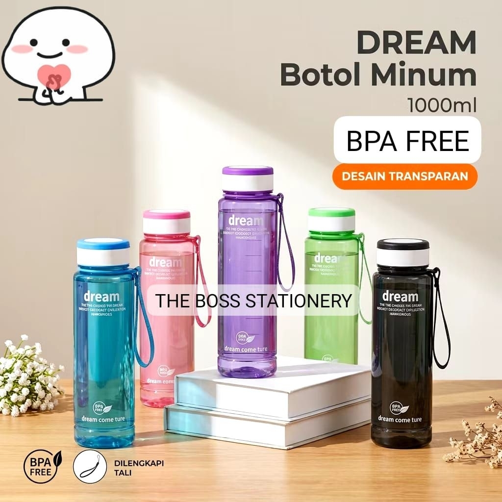 BOTOL MINUM 1 LITER DREAM BPA FREE / BOTOL AIR / BOTOL 1 LITER