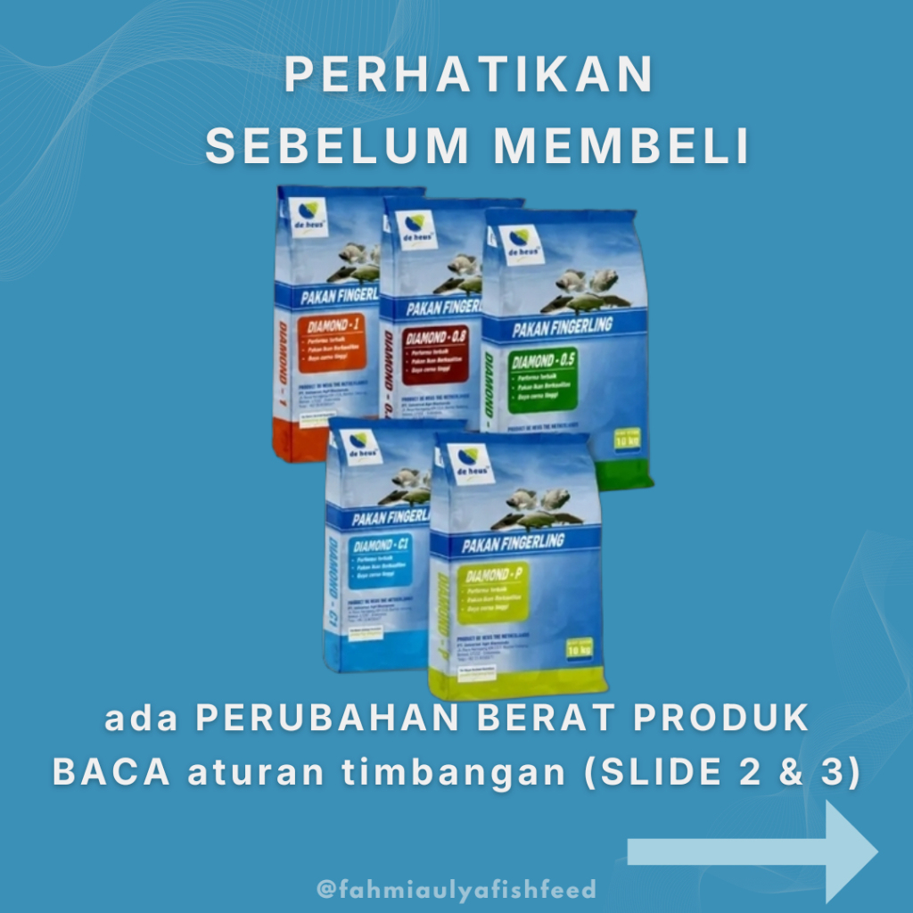(PAKET 2 KG) DIAMOND PAKAN BENIH IKAN 1.0  | PAKAN BENIH IKAN LELE GURAME PATIN