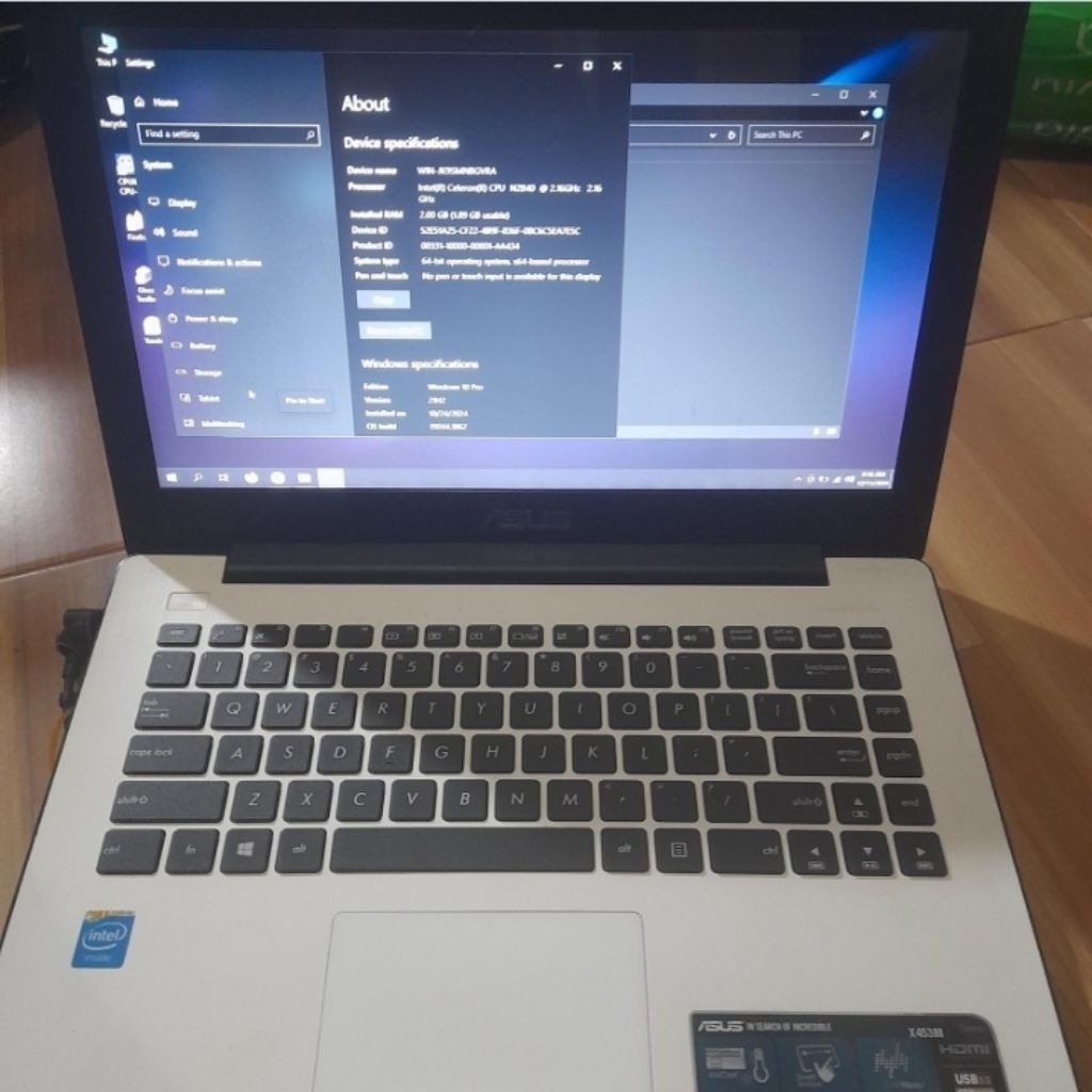 laptop asus x453m intel celeron