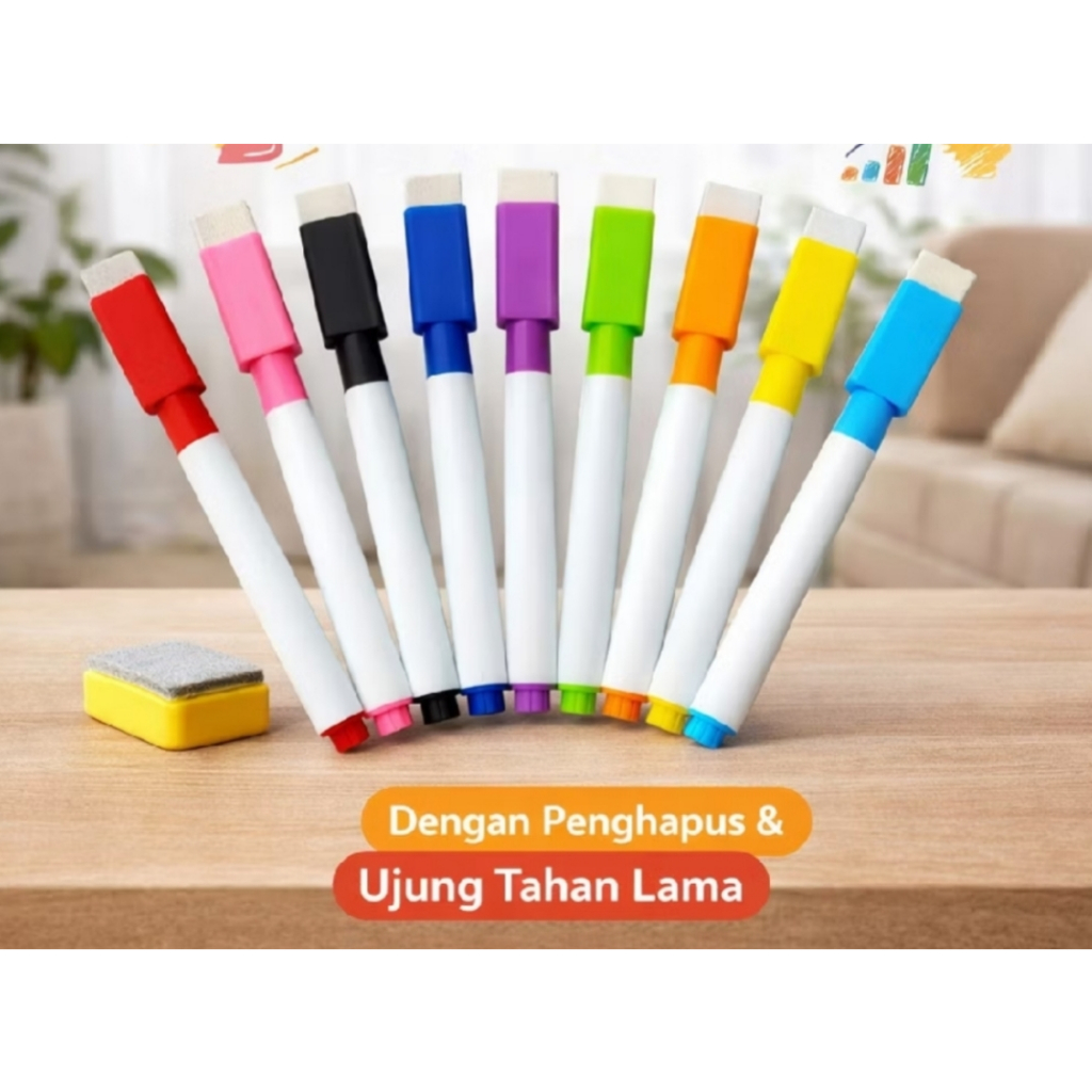 Spidol Kecil Magnet  White Board Dengan Penghapus