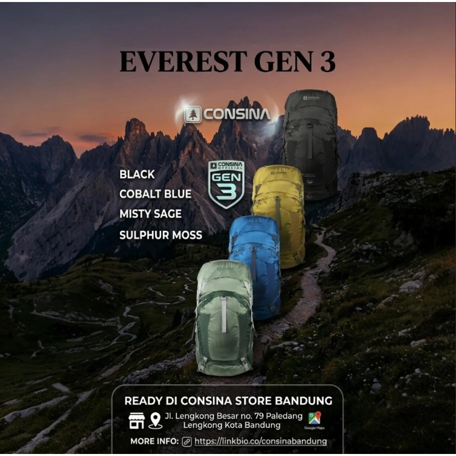 CONSINA EVEREST 60+5L EXPERT SERIES RANSEL GUNUNG