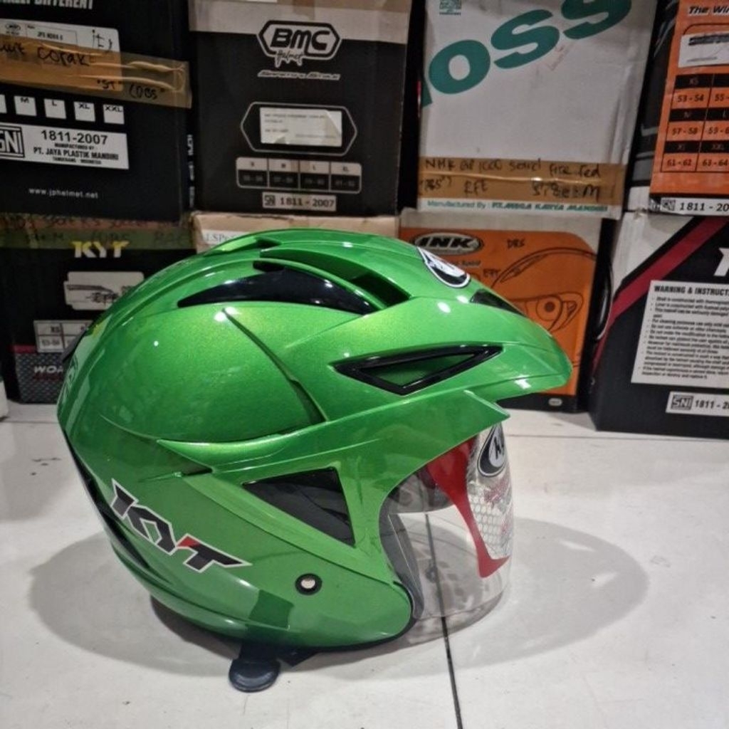 promo helm kyt scorpion king green kawasaki uk m