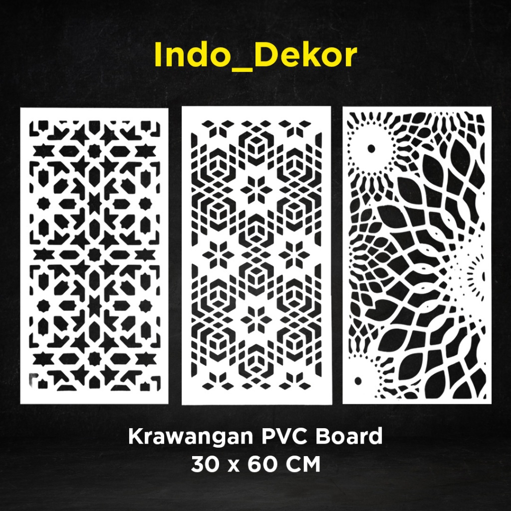KRAWANGAN PVC BOARD / ORNAMEN PVC FOAM BOARD TEBAL 5MM / ORNAMEN DINDING / DEKORASI HIASAN DINDING