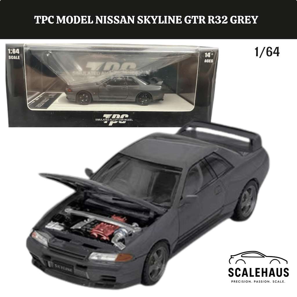 TPC Model 1/64 Nissan Skyline GTR R32 Grey