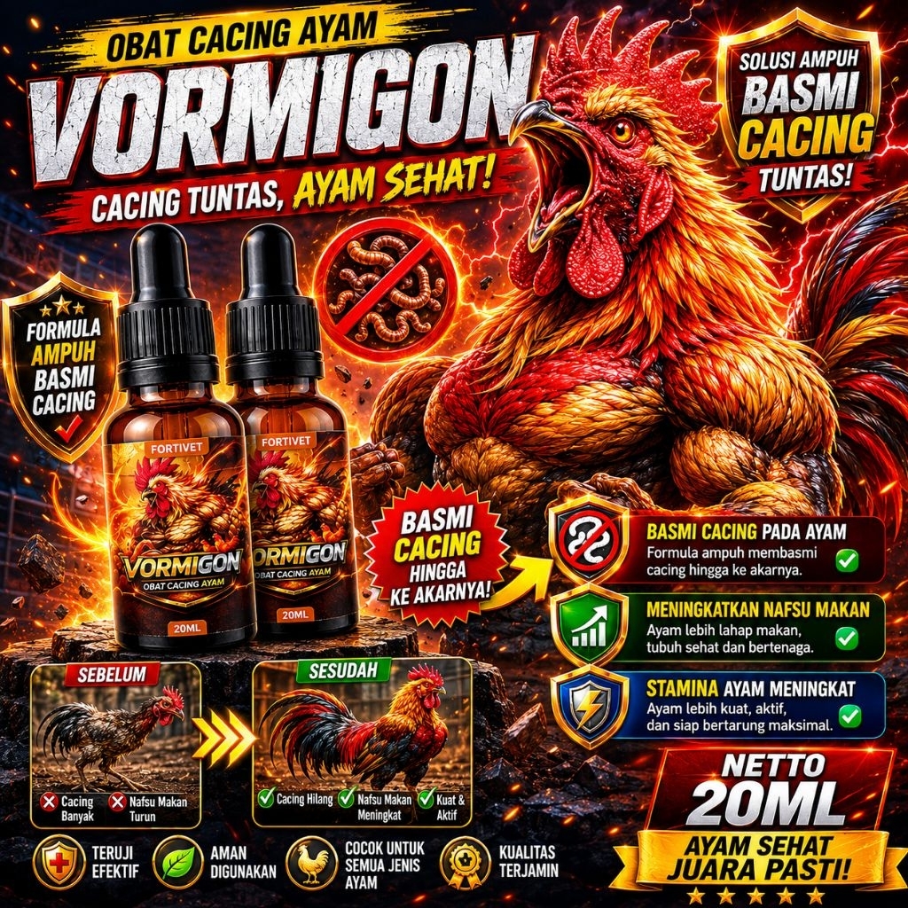 VORMIGON Obat Cacing Ayam Pipet 20ml | Obat Cacing Ayam Aduan, Ayam Bangkok, Ayam Kampung