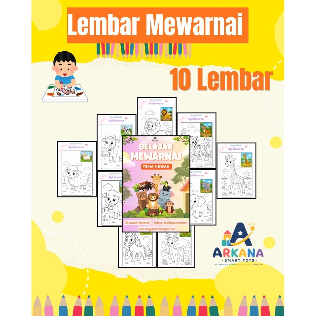 Worksheet Anak | Mewarnai Anak TK/Paud | Belajar Mewarnai | Kertas Mewarnai