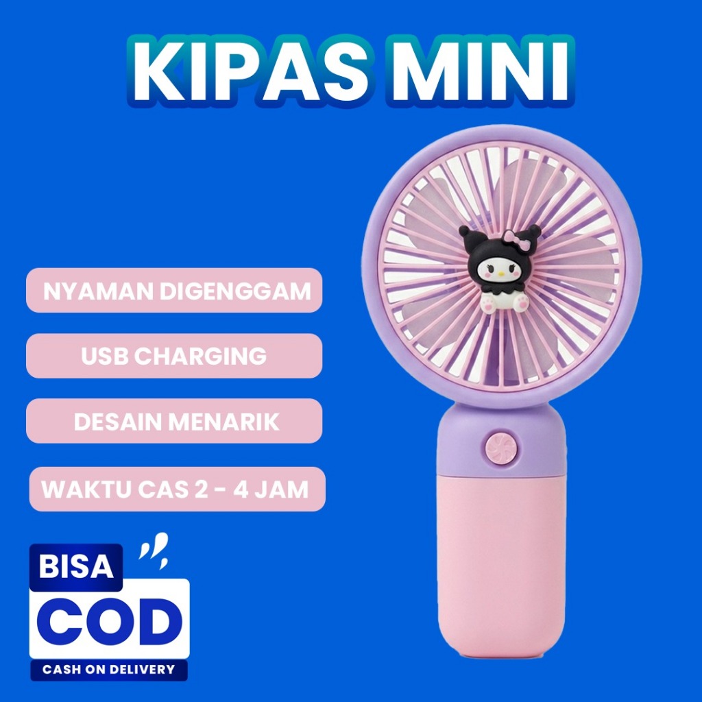 Kipas Mini Sanrio USB Kipas Genggam Karakter Sanrio Kipas Angin Portable Mini USB Kipas Anak Anak Ka