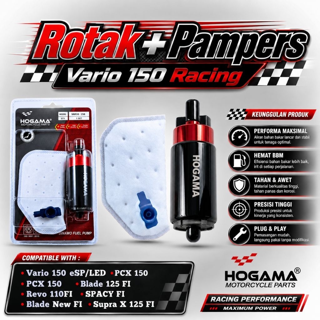 ROTAK VARIO 150 RACING DINAMO FUEL PUMP + FILTER PCX 150 BLADE 125 REVO 110 FI SPACY SUPRA X 125 FI