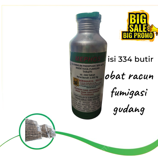 mephos insektisida fumigasi gudang isi 334 butir  obat fumigasi