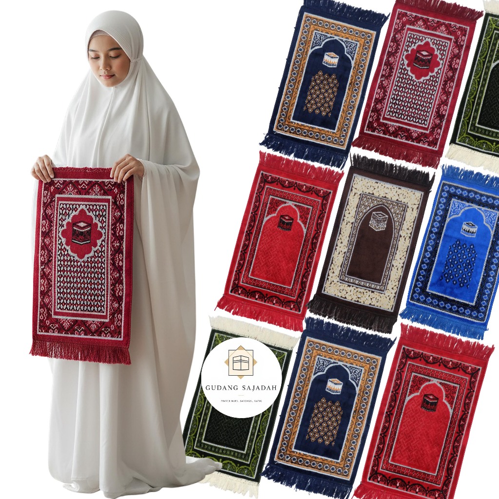 Sajadah Mini Anak Motif Ka'bah | Sajadah Travel Tebal Halus Ukuran 35x60cm GK-KECIL
