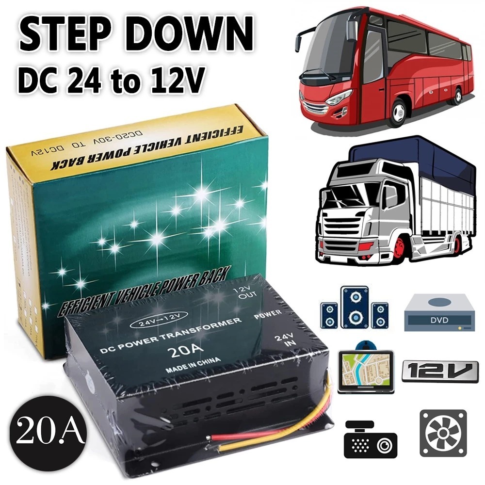 Step Down DC Converter 24 Volt Menjadi DC Reducer12 Volt Voltage Reducer Power Supply