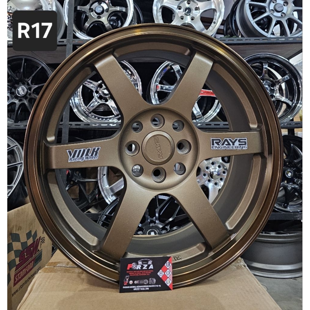 Velg AS TE37 Saga R17 PCD4x100/114.3 Bronze. Lebar 7.5 ET 40