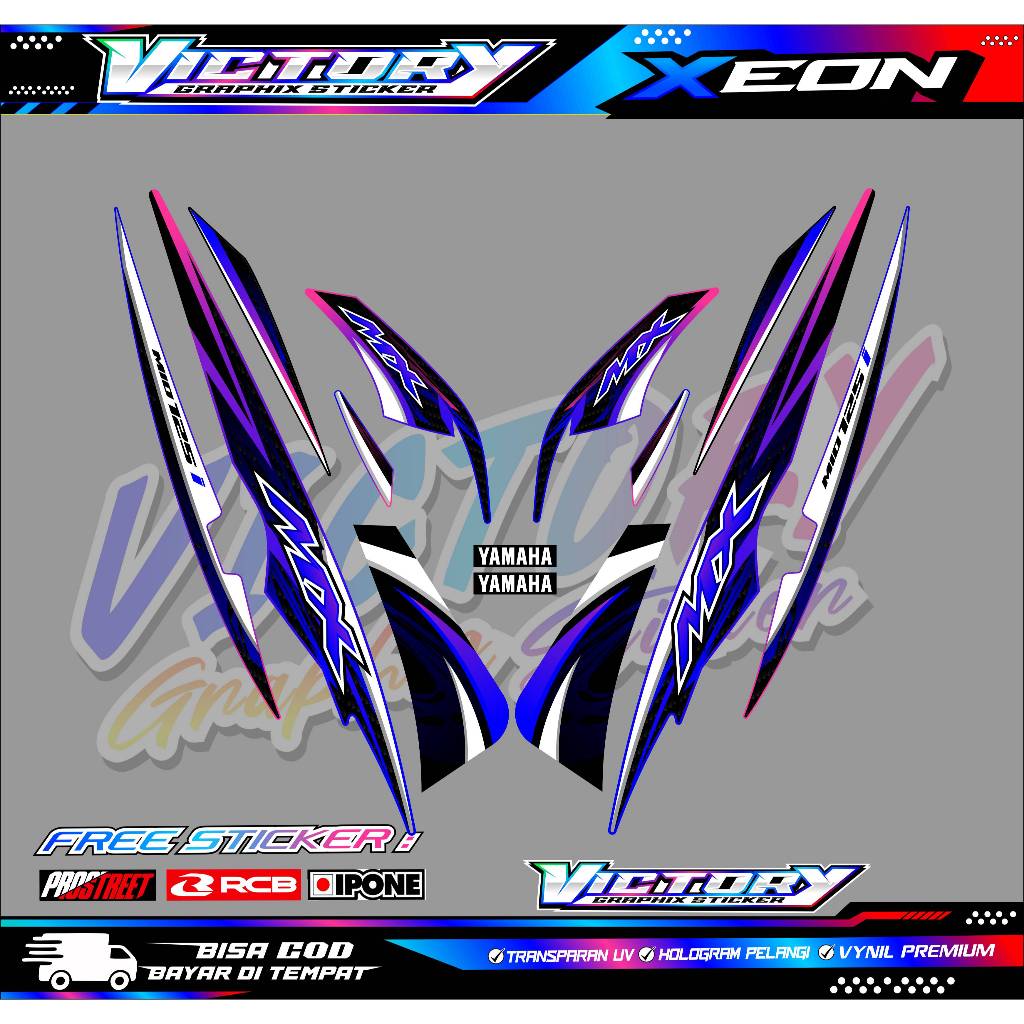 STRIPING VARIASI YAMAHA XEON 125 ORI MX / STICKER LIST VARIASI MOTOR XEON 125