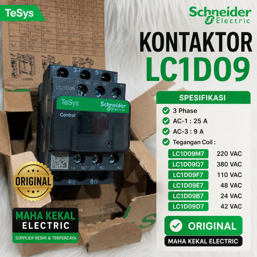 kontaktor Schneider 25a 3phase lc1d09m7 220vac lc1d09q7 380vac/lc1d09f7 110vac/lc1d09e7 48vac/lc1d09