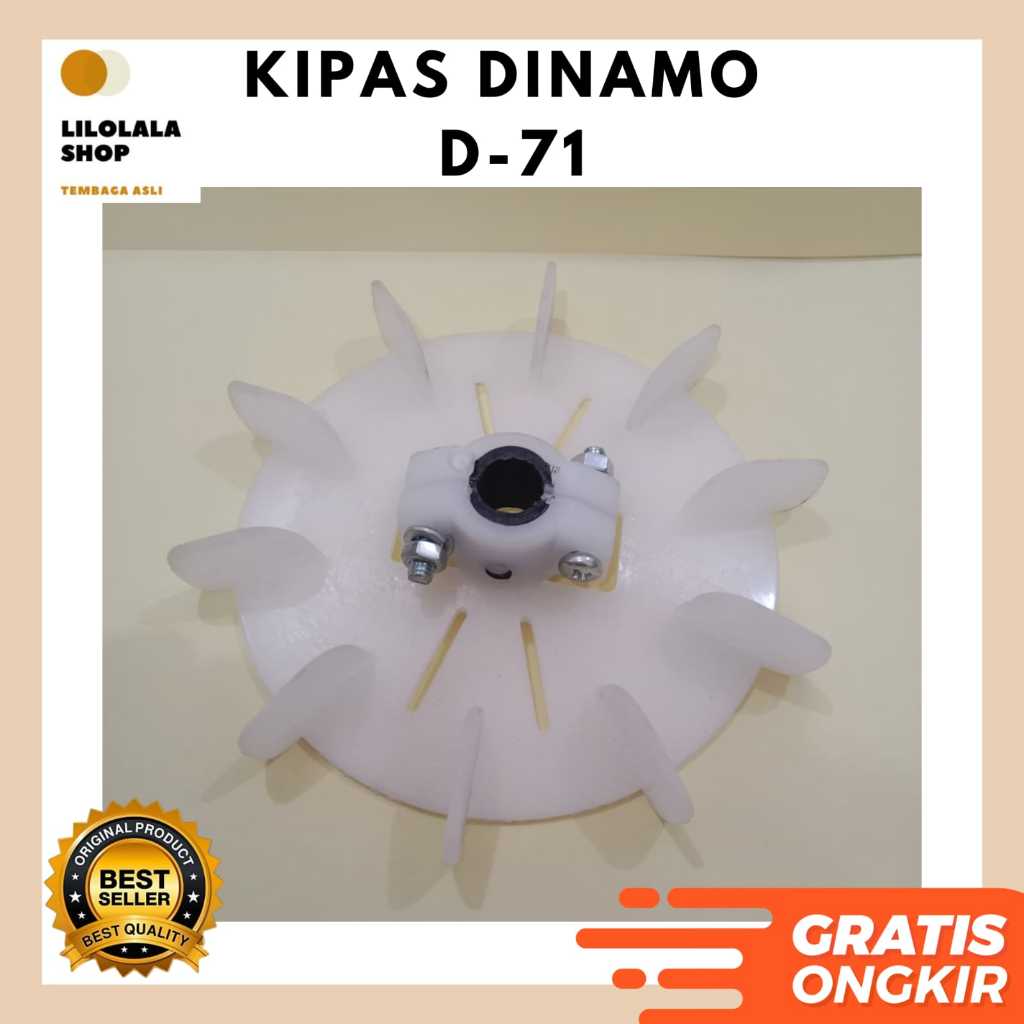 Kipas D 71 kipas pendingin pompa air kipas dinamo D-71 Model TECO AS 11 - 15 mm