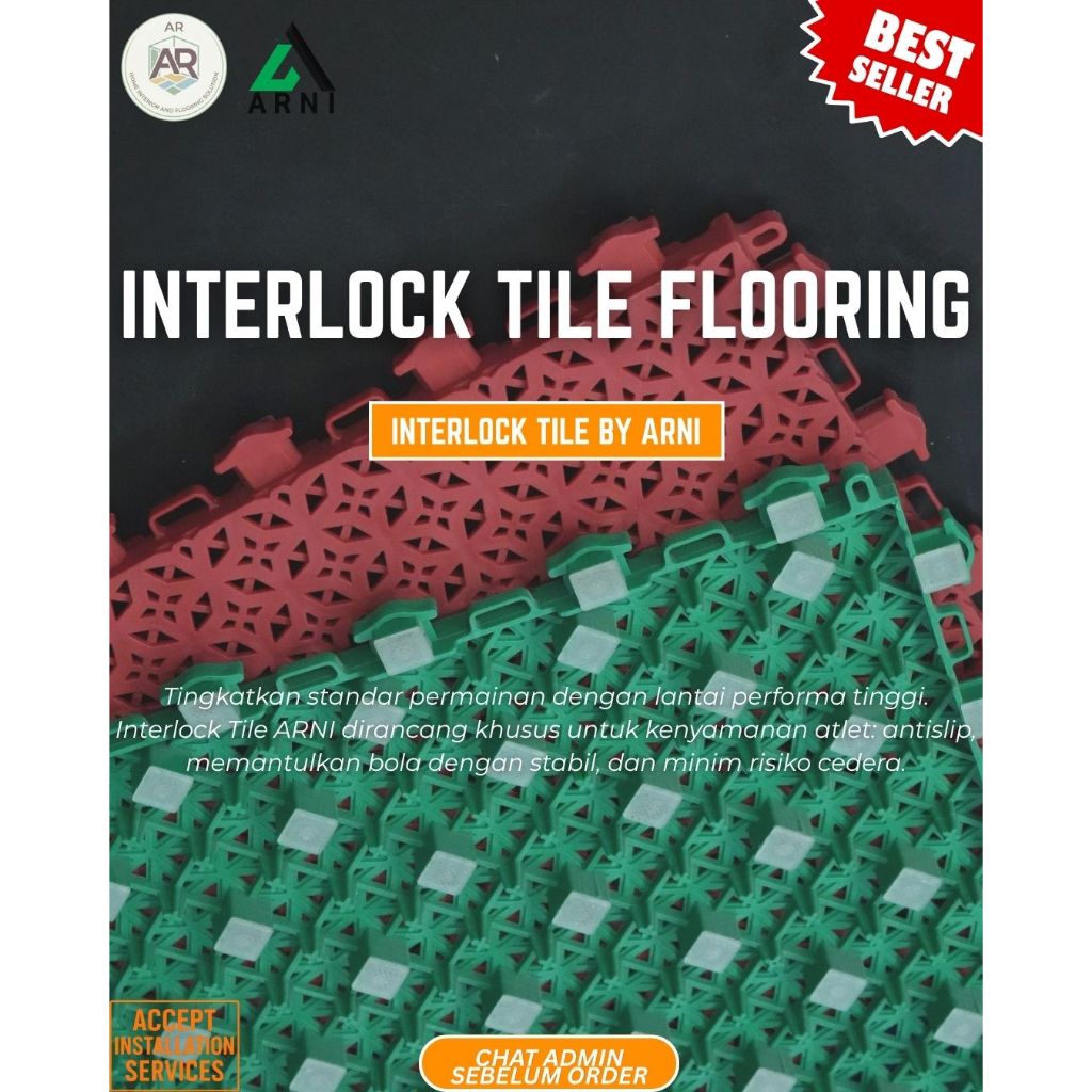 Interlock Tile Flooring | Interlock Lantai Futsal | Interlock Lantai Olahraga/Gym