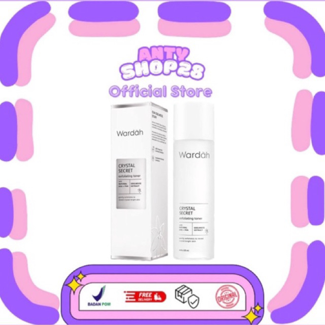 (Antyshop28)WARDAH CRYSTAL SECRET EXFOLIATING TONER & SERUM