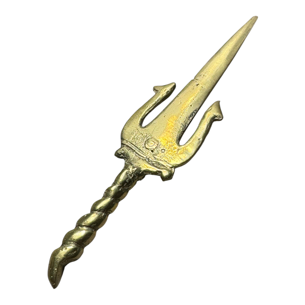 KT12 Miniatur keris trissula naga kembar kuningan