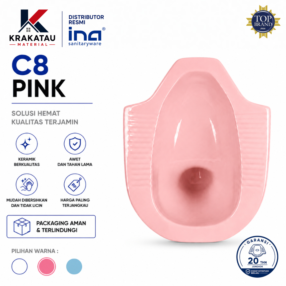 Kloset Jongkok | Wc Jongkok Ina | Distributor Resmi Ina | C8 Best Pink - Krakatau Material