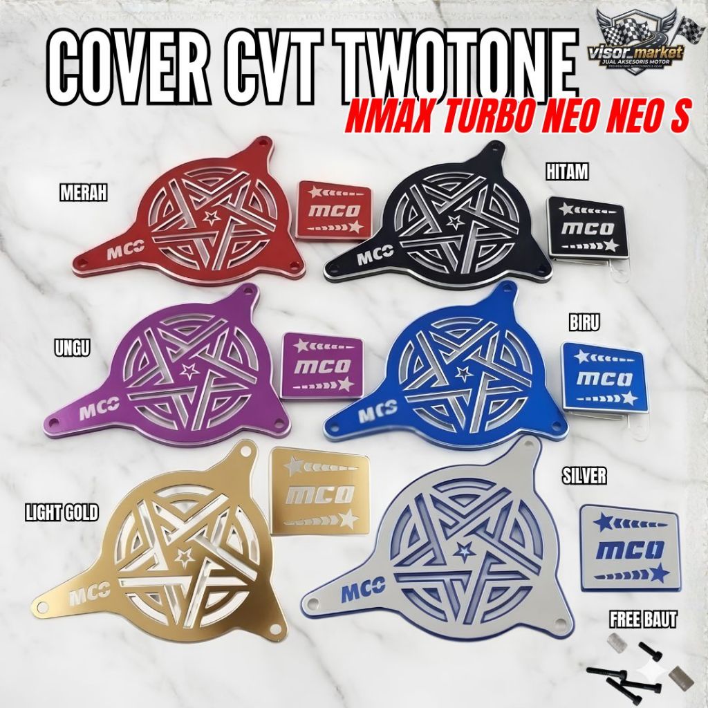COVER CVT TWOTONE NMAX TURBO 2024 NEO NEO S AEROX ALPHA AKSESORIS VARIASI MOTOR 4MM | COVER CVT TWOT