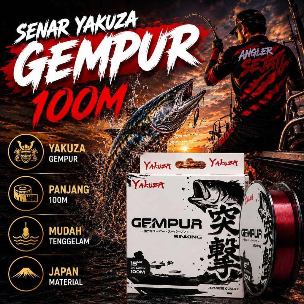 Senar Pancing Kuat dan Halus Blood Yakuza Gempur 100M