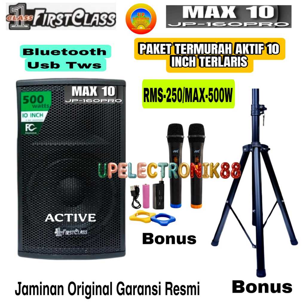 Paket Komplit Speaker Aktif Firstclass MAX 10 JP 160PRO MAX10 JP160PRO Original