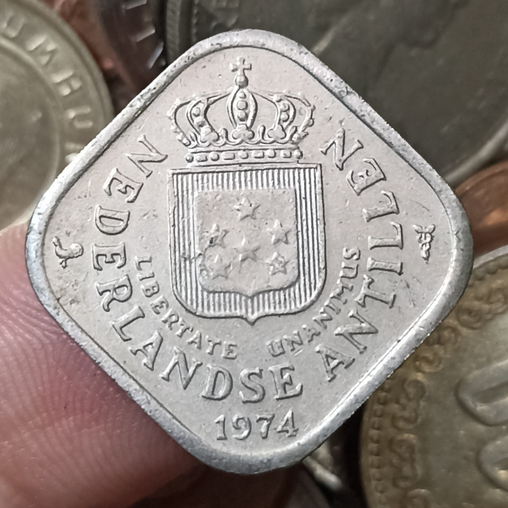 Koin Kuno Belanda Netherlands Antilles (Dutch Caribbean) 5 Cents Tahun 1974