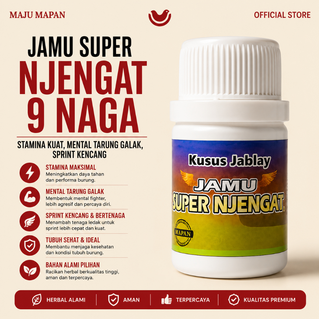 Jamu Super Njengat 9 Naga – Khusus Merpati Jablay  • Sprint Kencang, Mental Tarung Kuat & Stamina St