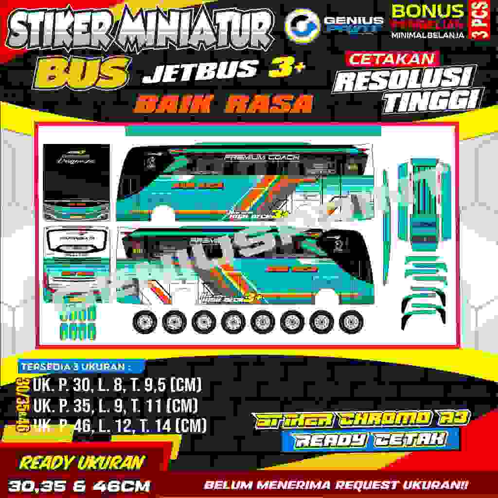 Stiker model miniatur bus [ JETBUS 3 ] Livery Baik rasa | Mikka Tiara | SJM Trans | EMC | Blue Star 