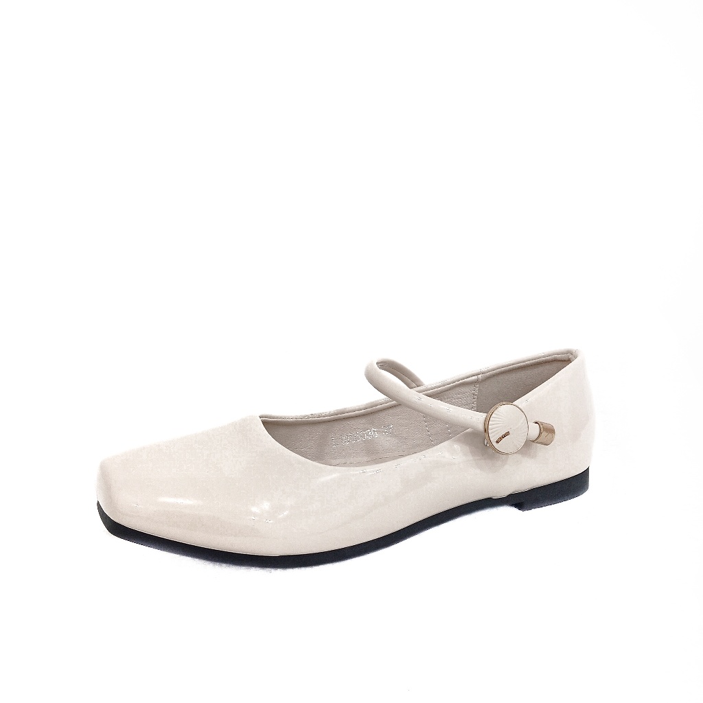Genny Charlize - Flat Shoes Mary Jane Korean Style Bahan Glossy Cocok Untuk Pesta Dan Kerja L1955036