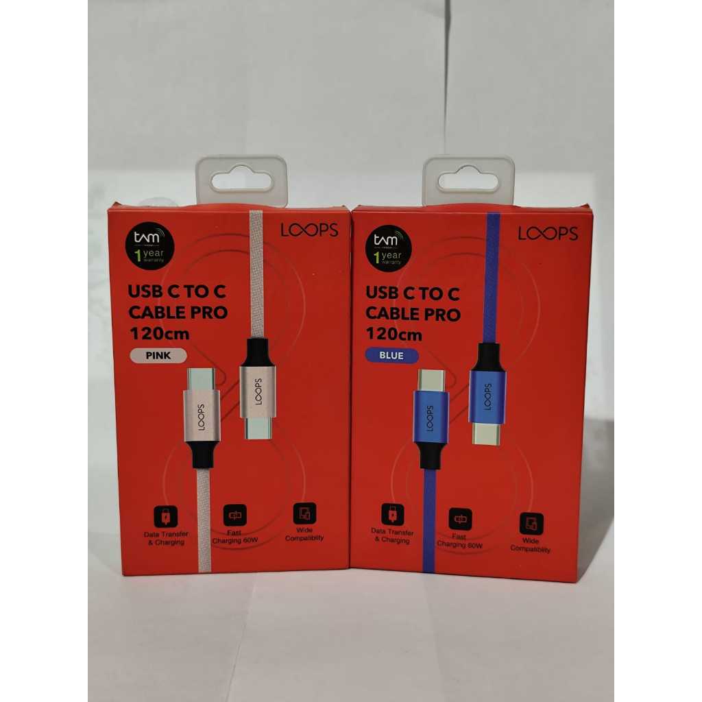 LOOPS CABLE CHARGER USB C TO C CABLE PRO 120cm